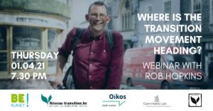 WEBINAIRE avec Rob Hopkins : "Où se dirige le mouvement de transition ?" le 1er avril 2021