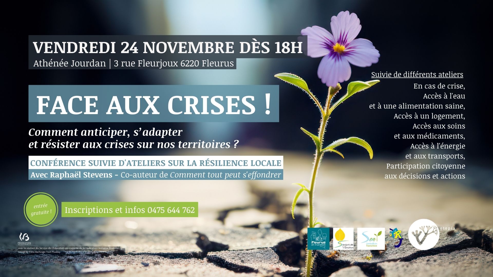 CONFÉRENCE – ATELIER : Face aux crises ! Comment anticiper, s'adapter et résister aux crises sur nos territoires ? @ Athénée Jourdan