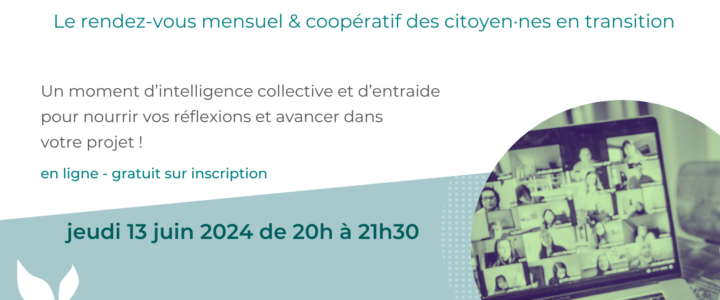 Jeudi de la Transition : rencontre support en ligne – 13 juin 2024